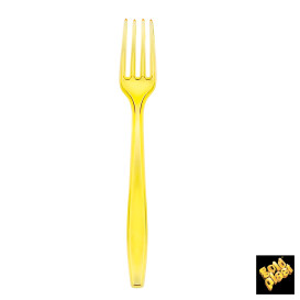 Plastic Fork PS Premium Yellow 19cm (1000 Units)