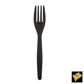 Plastic Fork PS "Easy" Black 18cm (20 Units) 