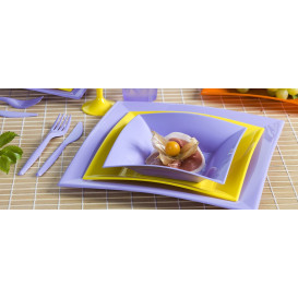 Plastic Plate Flat Lilac "Nice" PP 29 cm (12 Units) 