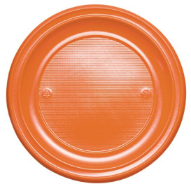 Plastic Plate PS Flat Orange Ø22 cm (780 Units)