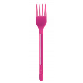 Plastic Fork PS Fuchsia 17,5cm (20 Units) 