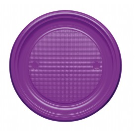 Plastic Plate PS Flat Violet Ø17 cm (1100 Units)
