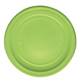 Plastic Plate PS Flat Lime Green Ø22 cm (30 Units) 