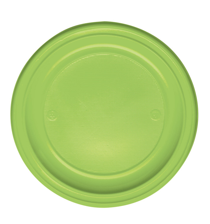 Plastic Plate PS Flat Lime Green Ø22 cm (780 Units) Plastic Plate PS Flat Lime Green Ø22 cm (780 Units)