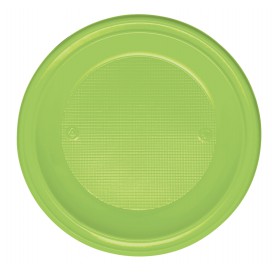 Plastic Plate PS Deep Lime Green Ø22 cm (30 Units) 