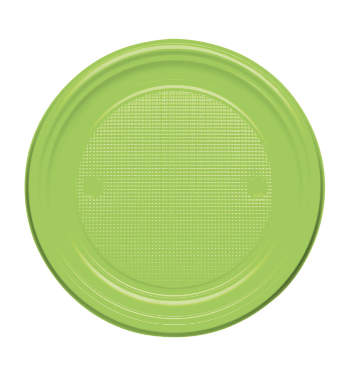 Plastic Plate PS Flat Lime Green Ø17 cm (1100 Units)
