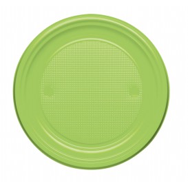 Plastic Plate PS Flat Lime Green Ø17 cm (50 Units) 
