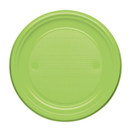 Plastic Plate PS Flat Lime Green Ø17 cm (50 Units) 