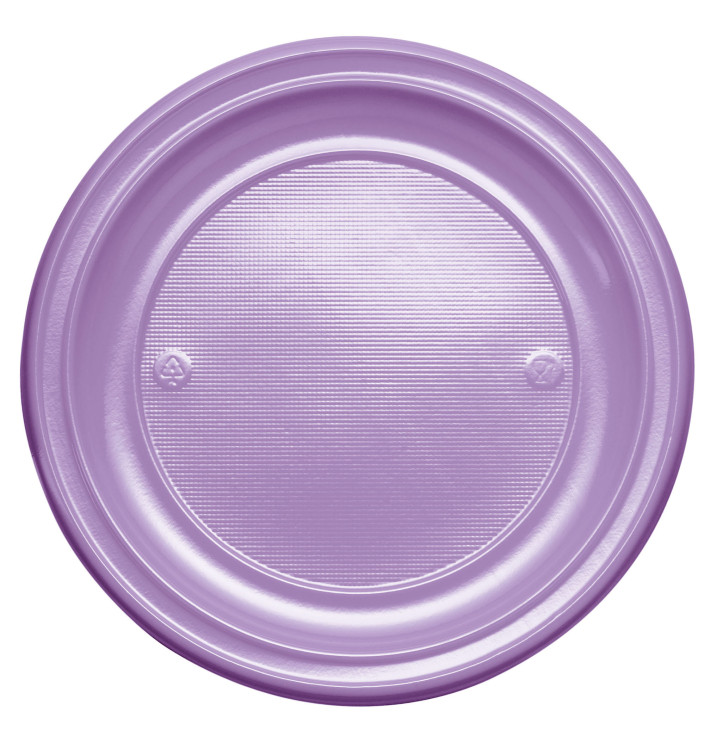 Plastic Plate PS Flat Lilac Ø22 cm (30 Units) Plastic Plate PS Flat Lilac Ø22 cm (30 Units)