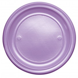 Plastic Plate PS Flat Lilac Ø22 cm (780 Units)