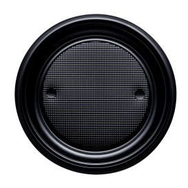 Plastic Plate PS Flat Black Ø17 cm (1100 Units)