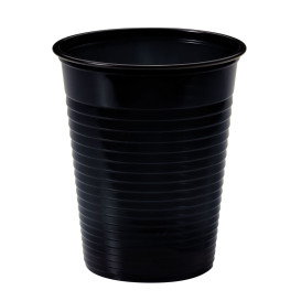 Plastic Cup PS Black 200ml Ø7cm (50 Units) 