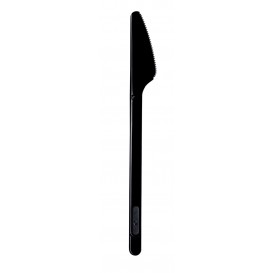 Plastic Knife PS Black 17,5cm (20 Units) 