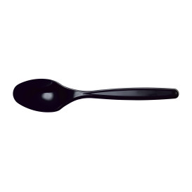 Plastic Teaspoon PS Black 12cm (40 Units) 