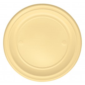 Plastic Plate PS Flat Cream Ø22 cm (780 Units)