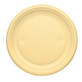 Plastic Plate PS Flat Cream Ø17 cm (1100 Units)