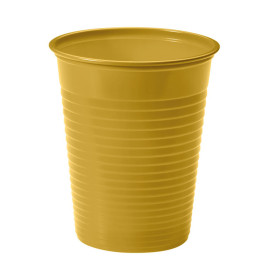 Plastic Cup PS Gold 200ml Ø7cm (50 Units)