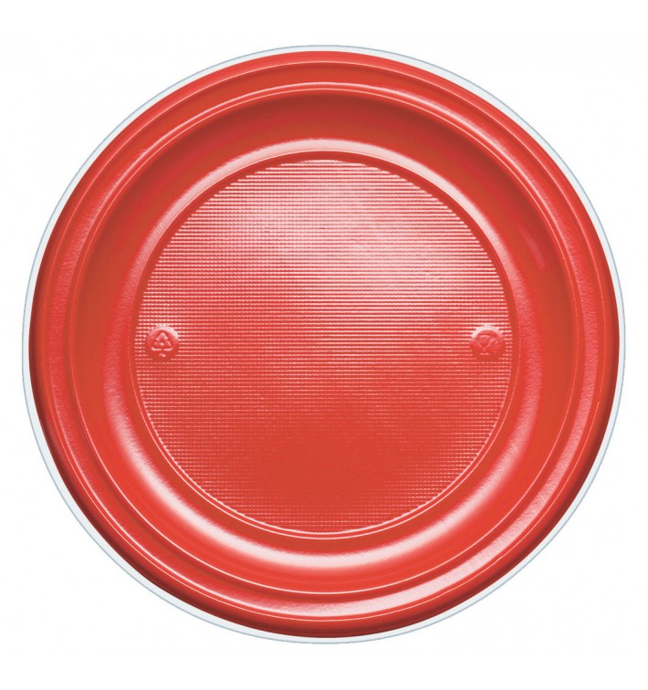 Plastic Plate PS Flat Red Ø22 cm (780 Units)