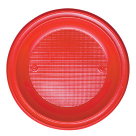 Plastic Plate PS Deep Red Ø22 cm (600 Units)