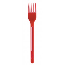 Plastic Fork PS Red 16,5cm (20 Units) 