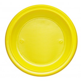 Plastic Plate PS Deep Yellow Ø22 cm (600 Units)