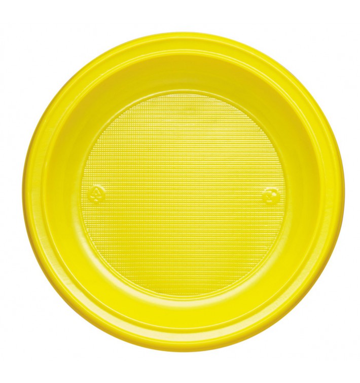 Plastic Plate PS Deep Yellow Ø22 cm (600 Units)
