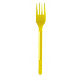 Plastic Fork PS Yellow 17,5cm (20 Units) 