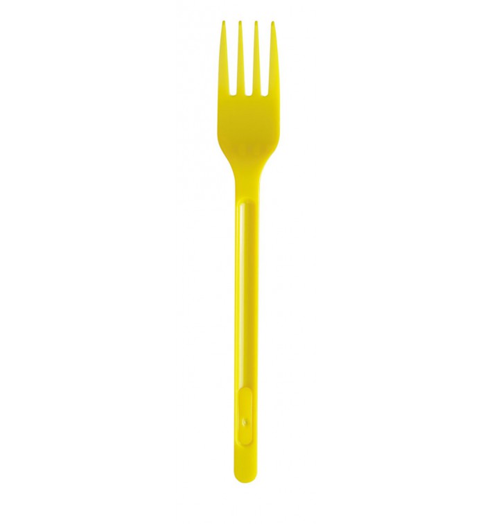 Plastic Fork PS Yellow 17,5cm (20 Units) 