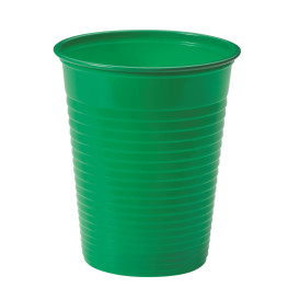 Plastic Cup PS Green 200ml Ø7cm (50 Units) 