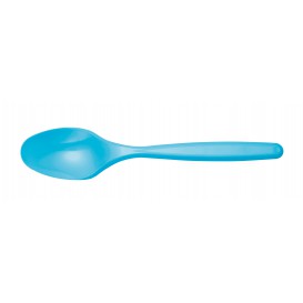 Plastic Teaspoon PS Turquoise 12cm (40 Units) 