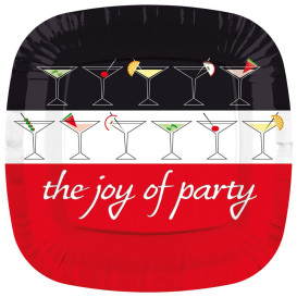 Paper Plate Square Shape "Joy of Party" 17cm (8 Units) 