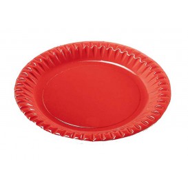 Paper Plate Round Shape "Party" Red 23cm (300 Units)