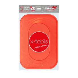 Plastic Tray Microwavable "X-Table" Orange 33x23cm (2 Units) 