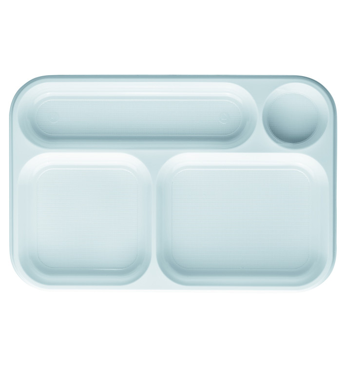 Plastic Compartment Tray White 4C 36x24cm (300 Units) Plastic Compartment Tray White 4C 36x24cm (300 Units)