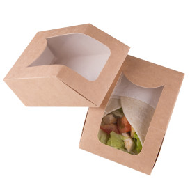 Paper Take-Out Container with Window Kraft 90x51x12cm (25 Units) 