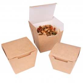 Paper Take-out Container Wok Kraft 950ml (25 Units)