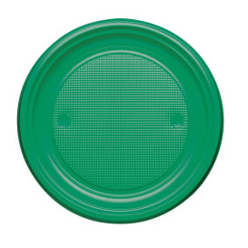 Plastic Plate PS Flat Green Ø22 cm (780 Units)