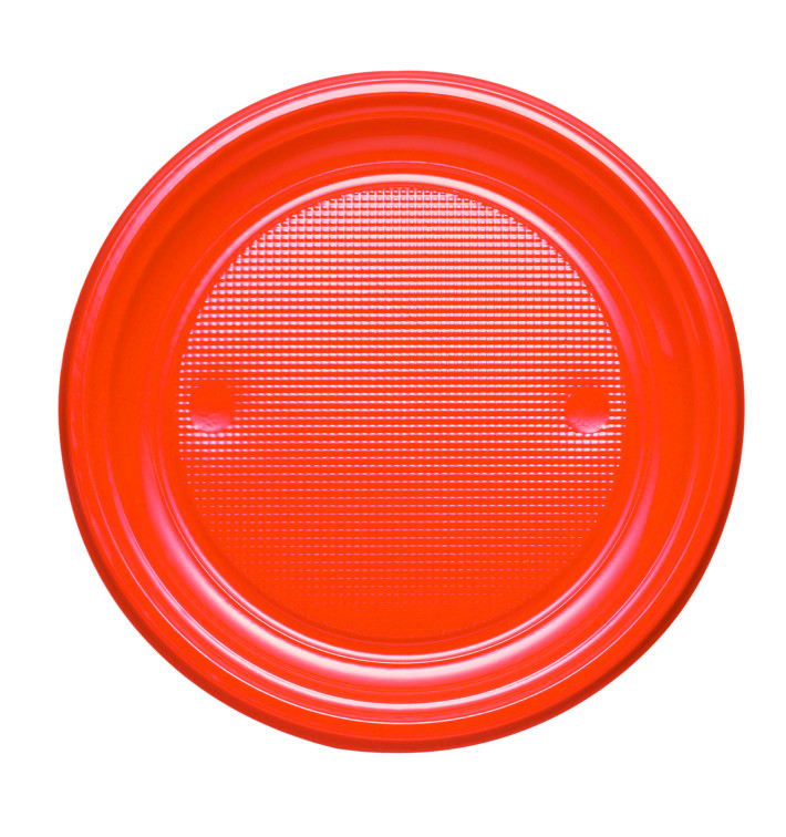 Plastic Plate PS Flat Orange Ø17 cm (1100 Units) Plastic Plate PS Flat Orange Ø17 cm (1100 Units)