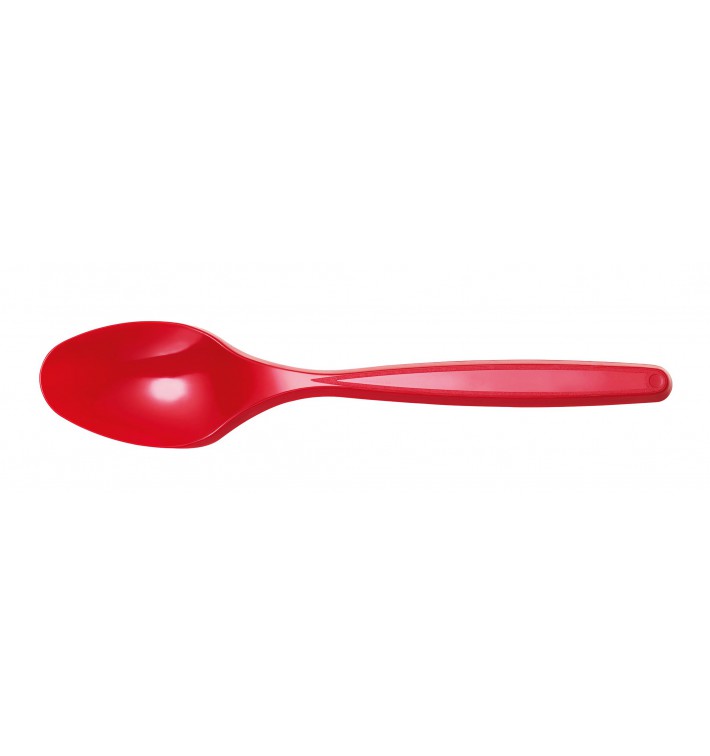 Plastic Teaspoon PS Red 12cm (1200 Units)