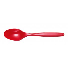 Plastic Teaspoon PS Red 12cm (40 Units) 