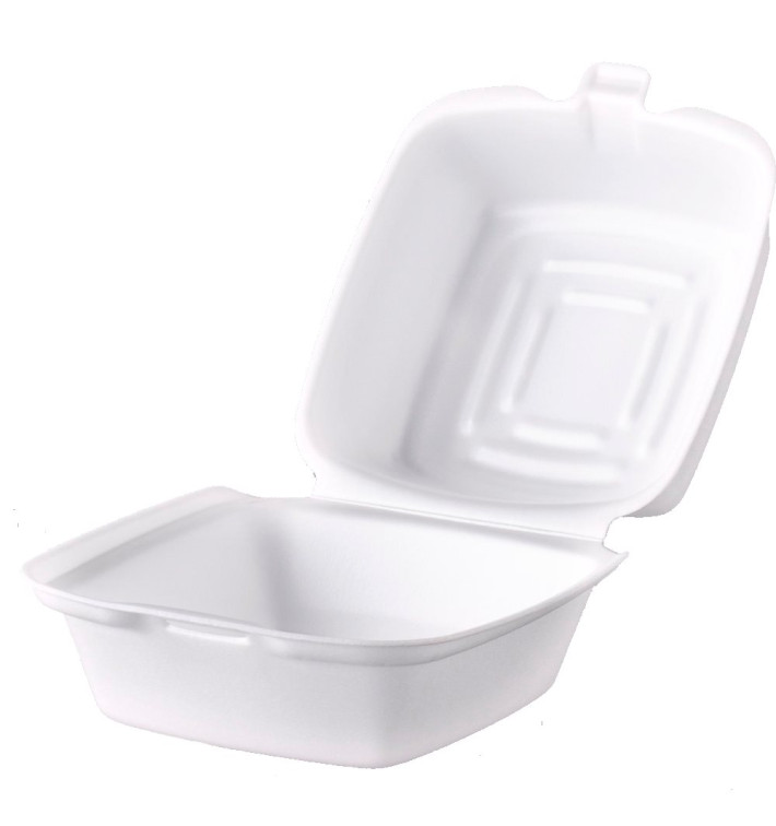 Foam Burger Boxes Take-Out White 1,30x1,30x0,80cm (125 Units) Foam Burger Boxes Take-Out White 1,30x1,30x0,80cm (125 Units)