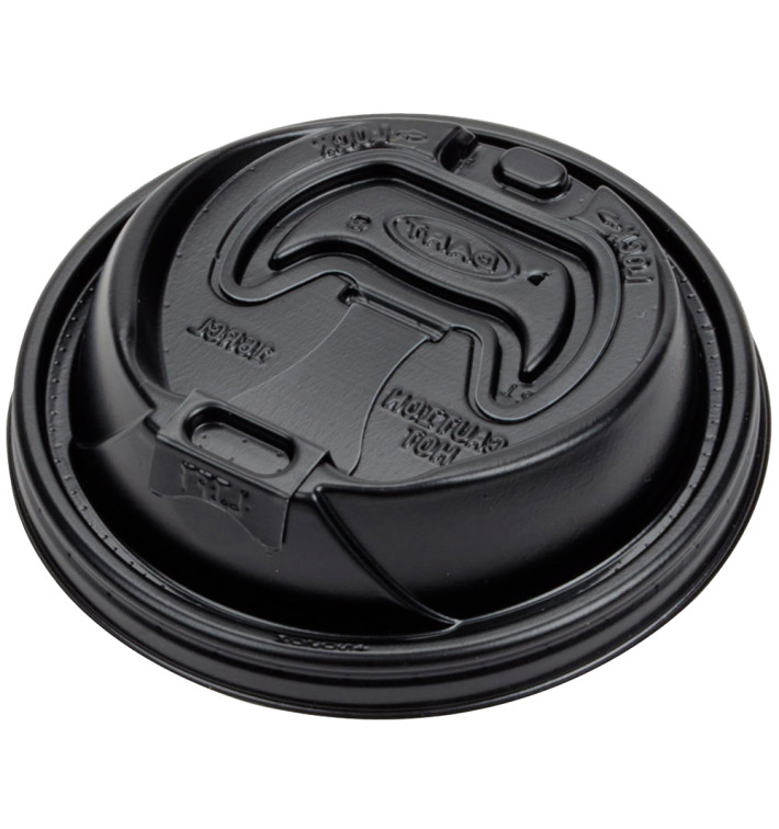 Plastic Lid PS Resealable Black Ø9,4cm (100 Units) Plastic Lid PS Resealable Black Ø9,4cm (100 Units)
