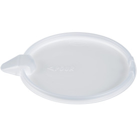 Plastic Lid with Overlap PS Flat Translucent Ø11,7cm (100 Units) 