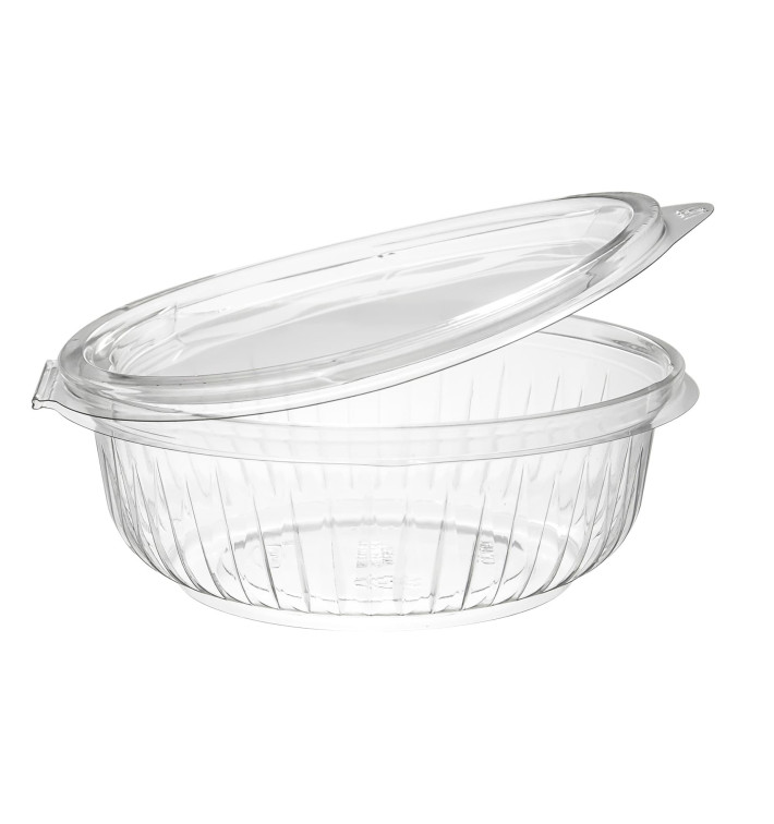 Plastic Hinged Salad Bowl PET "PresentaBowls" Flat 360ml (300 Units) Plastic Hinged Salad Bowl PET "PresentaBowls" Flat 360ml (300 Units)