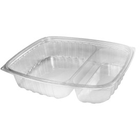 Plastic Deli Container OPS "ClearPac" 2 Compartments Clear 887ml (252 Units)