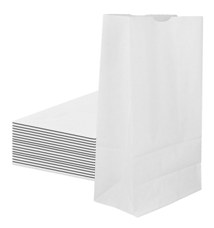 Paper Bag without Handle Kraft White 12+8x24cm (1 Unit) Paper Bag without Handle Kraft White 12+8x24cm (1 Unit)
