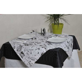 Pre-Cut Paper Tablecloth Cachemir Black 37g 1x1m (400 Units)