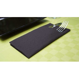 Pocket Fold Paper Airlaid Napkins Kanguro Black 33x40cm (30 Units) 