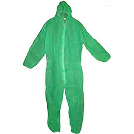 Disposable Plastic Coverall "TST" PP Hood Zipper Size XXL Green (1 Unit) 