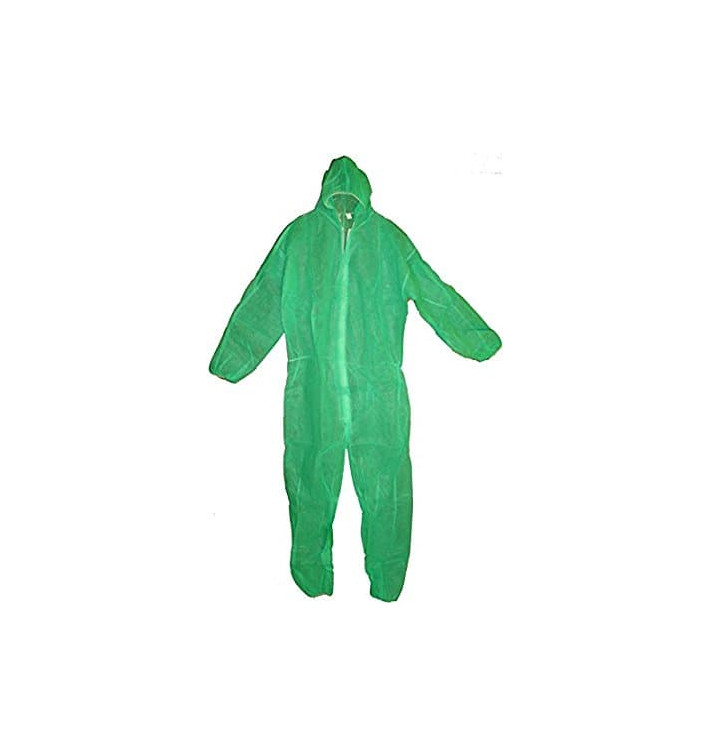 Disposable Plastic Coverall "TST" PP Hood Zipper Size XXL Green (1 Unit)